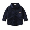 thumbnail image 1 of Darzheoy Boys' & Men's Long Sleeve Button Lapel Oxford Casual Cotton Top Shirt with Chest Pocket 3-8 T, 1 of 4