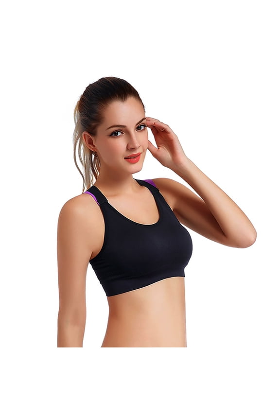 Bras for Women Seamless Stretch Sport Bra Padded Fitness Tank Tops Workout Gym Yoga Vest Workout Tops Wire-Free Bra 80(36)A\B\C\D,90(40)A\B\C