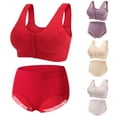 thumbnail image 1 of Darzheoy Bras for Women No Underwire Underwear Set for Women Casual Sexy Mesh Patchwork Shaping Cup Wide Strap Underwire Bra Plus Size Bra Underwear Set 36, 1 of 5
