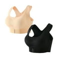 thumbnail image 1 of Darzheoy Bras for Women No Underwire Womens 2 In 1 Gathered Underwear Strapl Bra Front Closure Push Up Buckle Lift Bra No Underwire Cross-fit Underwear 75BCD-80AB, 1 of 6