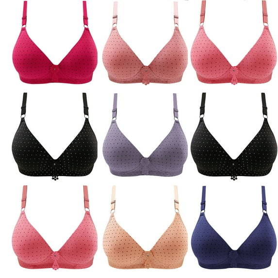 Darzheoy Bras for Women No Underwire 3PC Ladies Embroidered Glossy Comfortable Breathable Bra Underwear Bras Womens Bras 42/95BC