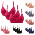 thumbnail image 1 of Darzheoy Bras for Women No Underwire 3PC s Ladies Embroidered Glossy Comfortable Breathable Bra Underwear Bras L, 1 of 8