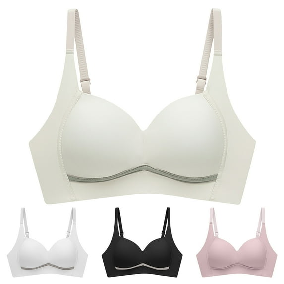 Darzheoy Bras for Women No Underwire Casual Sexy Shaping Cup Shoulder Strap Underwire Bra Plus Size Wirefree Bras 34/75