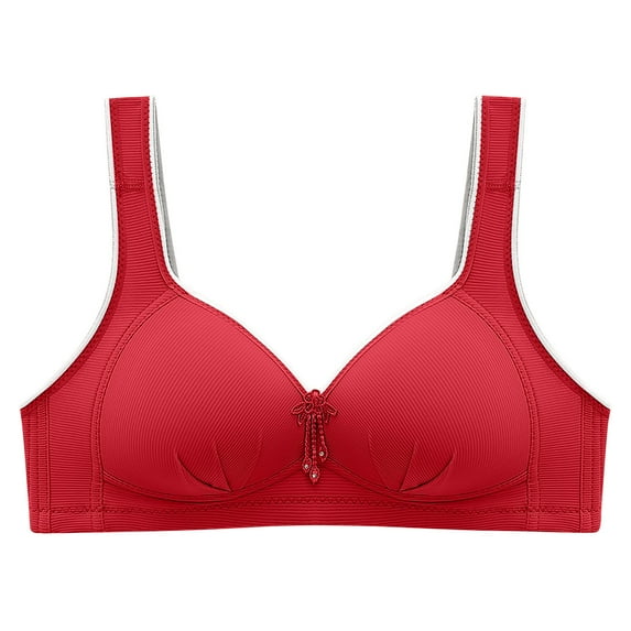 Darzheoy Bras for Women No Underwire Ladies Printing Gathered Together Daily Bra Underwear Bras 90BC