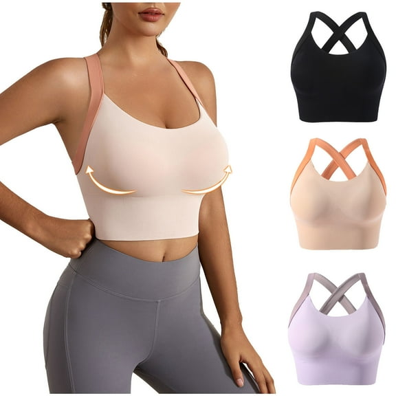 Darzheoy Bras for Women No Underwire Ladies Traceless Comfortable No Steel Ring Vest Breathable Gathering Yoga Sports Bra Underwear S