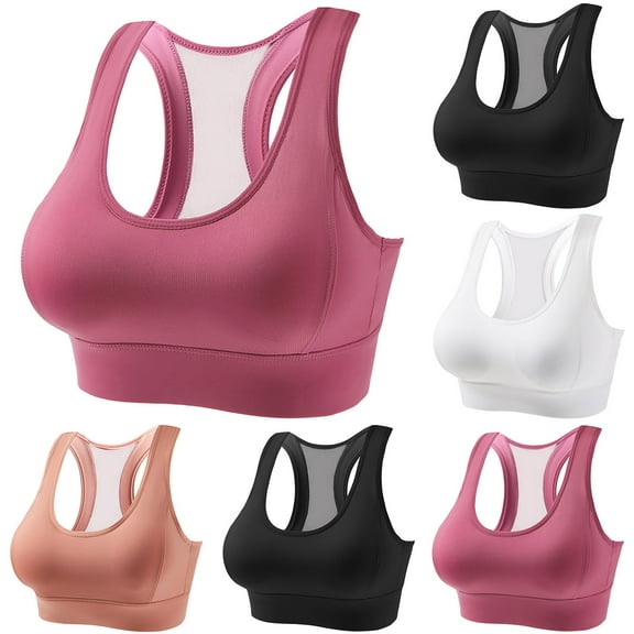 Darzheoy Bras for Women No Underwire Sports Bra For Women Fitness Running Shockproof Yoga Tank Top Front Zipper Racerback Bra S
