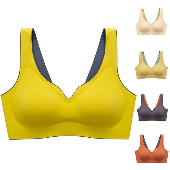 Darzheoy Bras for Women No Underwire Underwear Seamless Bras Contrast Beauty Back Push-up Comfortable Vest Sport Bras for Women XL