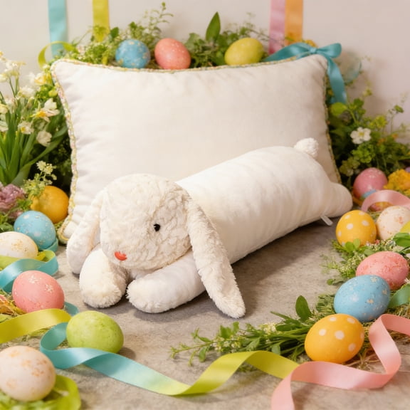 Darzheoy Bunny Pillow, Long Body Pillow for Side Sleepers, Leg Hugging Pillow with Back Support, Soft Plush Cushion for Adults and Kids, Christmas Birthday Gifts