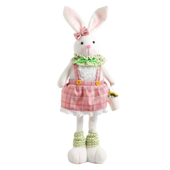 Darzheoy Bunny Stuffed Animal, Cute Bunny Plush Toy Easter Decoration, Rabbit Stuffed Animal for Kids Boys Girls Babies Birthday Easter Christmas Bedtime Gift (Pink, 45cm)