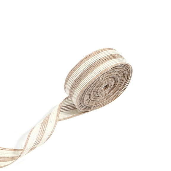 Darzheoy Burlap Ribbon 1 inch x 5.5 Yards Rustic Jute Ribbons for Crafts, Burlap Ribbon for Wreath Garland Wedding Christmas Halloween Decoration Fabric Ribbon for Gift Wrapping