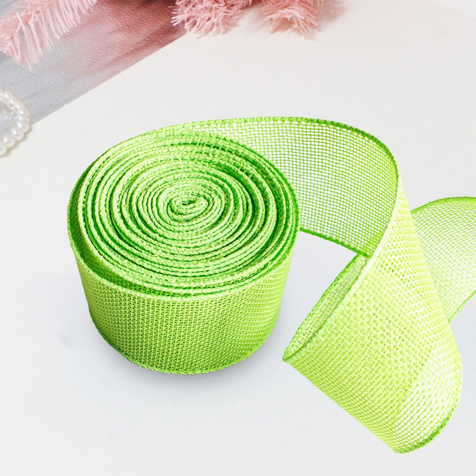 Darzheoy Burlap Wired Ribbon, 2 Inch x 5.5 Yard, Wired Edge Ribbon for ...