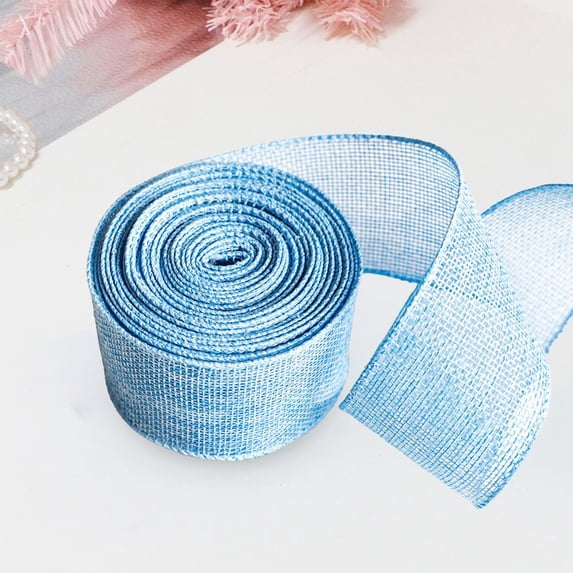 Darzheoy Burlap Wired Ribbon, 2 Inch x 5.5 Yard, Wired Edge Ribbon for Big Bow, Wreath, Tree Decoration, Outdoor Decoration