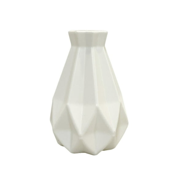 Darzheoy Ceramic Look Plastic Vase, Modern Home Decoration Porcelain Vase Flower Vase Origami Design, Flower Arrangement Decoration Living Room Decoration