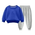 thumbnail image 1 of Darzheoy Children Outfits Loose Round Neck Elastic Waist Pants And Sweatshirt Cute Plush Long Sleeve Casual 2 Piece Bow Fall Winter Printed Solid Color Graphic Sets ,Size 3 Months-9 Years, 1 of 3