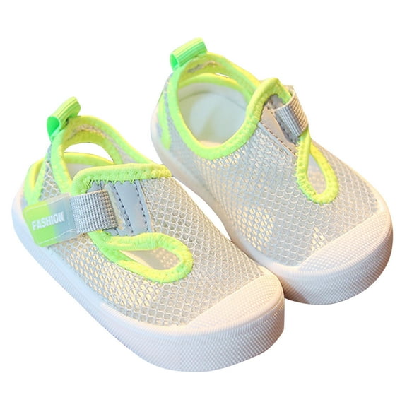 Darzheoy Children Sneakers Ankle Buckle Strap Comfortable Baby Sports Shoes Casual Non-Slip Solid Color Mesh Running Shoes For Boys And Girls