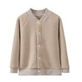 thumbnail image 1 of Darzheoy Children Tops For Boys And Girls Hoodless Solid Color Jackets Long Sleeve Athletic Knitted Fall Winter Tops Coats ,Size 3-8 Years, 1 of 7