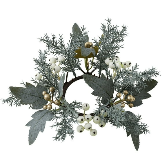 Darzheoy Christmas Candle Rings Artificial Red Berries Candle Rings Wreaths Decor Candle Rings for Pillars Rustic Wedding Centerpiece Christmas Table Decoration for Front Door