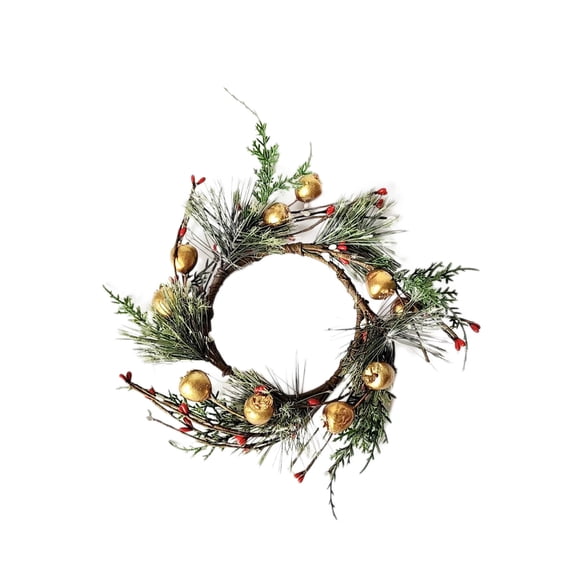 Darzheoy Christmas Candle Rings Wreath Artificial Berries Pinecones Wreaths Garland Candle Ring Holder for Christmas Wedding Home Table Centerpiece Decoration