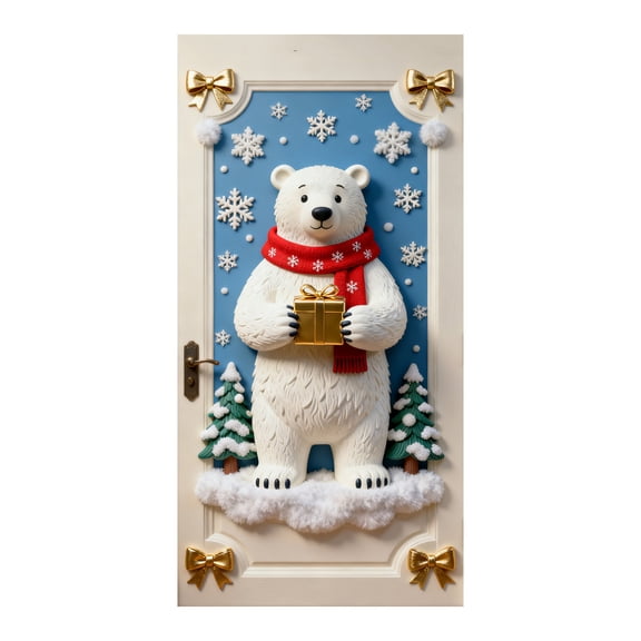 Darzheoy Christmas Door Cover Holiday Decoration for Door and Party Ambiance Background Cloth Indoor Use and Festive Setup