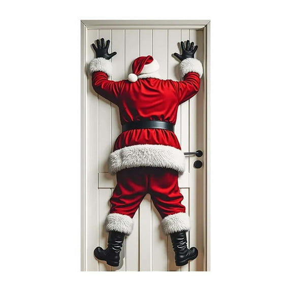 Darzheoy Christmas Door Curtain with Holiday Scene Design, Background Cover for Home Decor, Festive Entryway Decoration for Party and Indoor Use