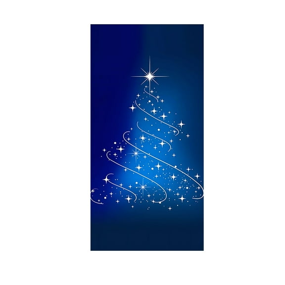 Darzheoy Christmas Door Curtain with Snowman and Santa Print Hanging Cloth Decor for Indoor Party Background