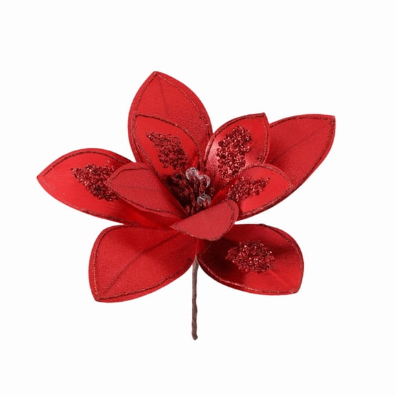 Darzheoy Christmas Flowers Simulation Cloth Material for Tree Decoration Weddings Parties Halls Home Decor and Gifts