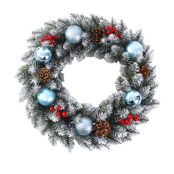 Darzheoy Christmas Garland 16 inch Artificial Green Plants for Home Decoration Window Door Hanging Wreath Festive Holiday Decor Indoor and Outdoor Setup