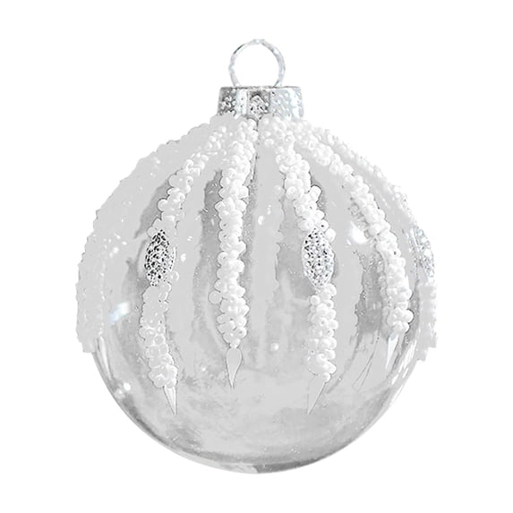 Darzheoy Christmas Glass Ball Ornaments Clear Xmas Hanging Ornament Christmas Tree Ball Clear Glass Ornament Glass Balls for Party Decor