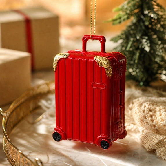 Darzheoy Christmas Hanging Ornament, Mini Travel Luggage Hanging Decor, Christmas Decorations Indoor, Xmas Pendant for Home Tree Mantel Shelf