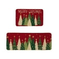 thumbnail image 1 of Darzheoy Christmas Kitchen Rugs 2 Piece Set Non-Slip Backing 16x24 inch and 16x48 inch for Floor Decor Holiday Mats, 1 of 6