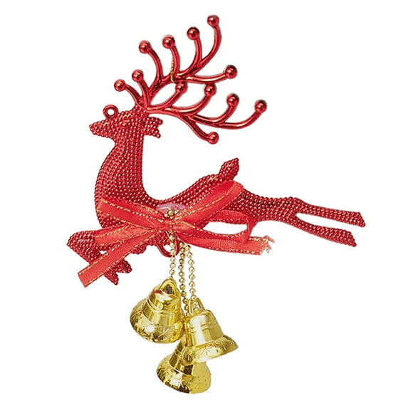 Darzheoy Christmas Ornaments Christmas Electroplating Jumping Deer Pendant Decoration Products Bells Christmas Tree Decorations Window Display Props