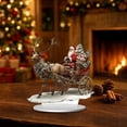 thumbnail image 1 of Darzheoy Christmas Santa Figurine, Sleigh Acrylic Tabletop Ornament, Winter Holiday Gift Accent, Christmas Decorations Indoor for Home Table Shelf Mantel, 1 of 7