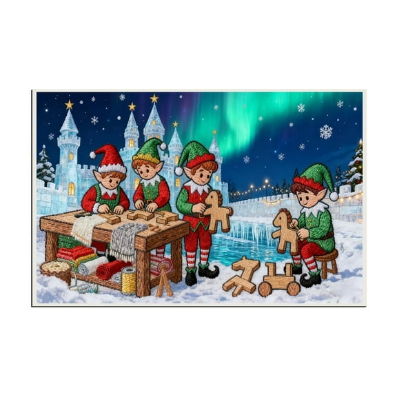 Darzheoy Christmas Stereoscopic Embroidery Doormat 15.7x23.6 Inches Absorbent Nonslip for Entrance Home Holiday Decor Washable Mat