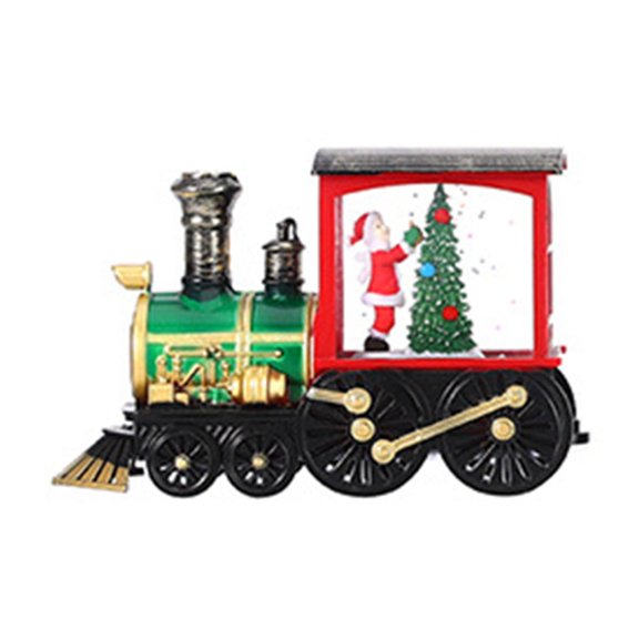 Darzheoy Christmas Train Ornament, Lighted-up Battery Operated Glittering Lantern for Christmas Table Centerpiece Decoration and Gift