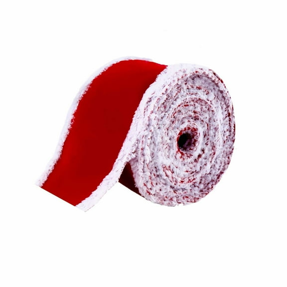 Darzheoy Christmas Velvet Ribbons Decorative Ribbons Rolls Craft DIY Ribbon Fabric Cloth Ribbon Wire Edge Ribbons for Craft Christmas Holiday Decoration 2.5 inch x 6.56 ft