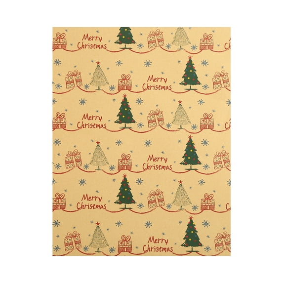 Darzheoy Christmas Wrapping Paper Christmas Gift Wrapping Paper Thick Christmas Kraft Wrapping Paper Christmas Tree Deer Gift Box Wrapping Paper 10 Pack