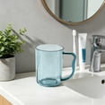 thumbnail image 1 of Darzheoy Clear Plastic Cup, Reusable Mouthwash Cup, Portable Lightweight Brushing Teeth Cup, Plastic Handle Drinking Cup, Transparent Mouthwash Cup for Bathroom, Home, Hotel, Outdoor, Travel, 1 of 6