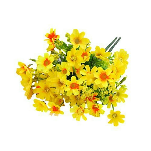Darzheoy Daisies Artificial Flowers, Fake Colorful Daisy Plant Bouquet for Wedding Home Table Centerpieces Decoration Crafts