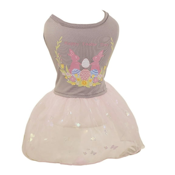 Darzheoy Dog Easter Outfit Cute Happy Easter Day Dog Dress Bunny Eggs Easter Dog Cat Clothes Pet Doggie Apparel Outfit for Small Dogs Puppy Cat Girl Costume