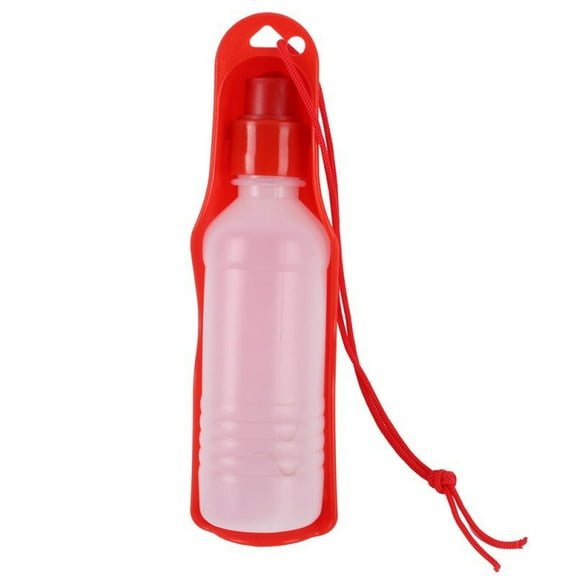 Darzheoy Dog Water Bottle, Leak Proof Portable Puppy Water Dispenser with Drinking Feeder for Pets Outdoor Walking, Hiking, Travel, Food Grade Plastic (8oz Red)