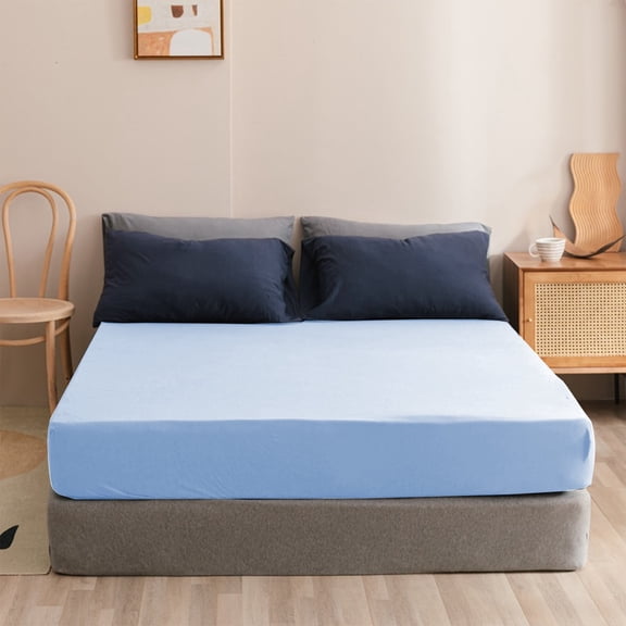 Darzheoy Double Bed Fitted Sheet Non-Slip Fixed Bed Cover with Soft Fiber for Mattress Protection, All-Inclusive Design Suitable for Sleeping Naked and Comfortable Rest