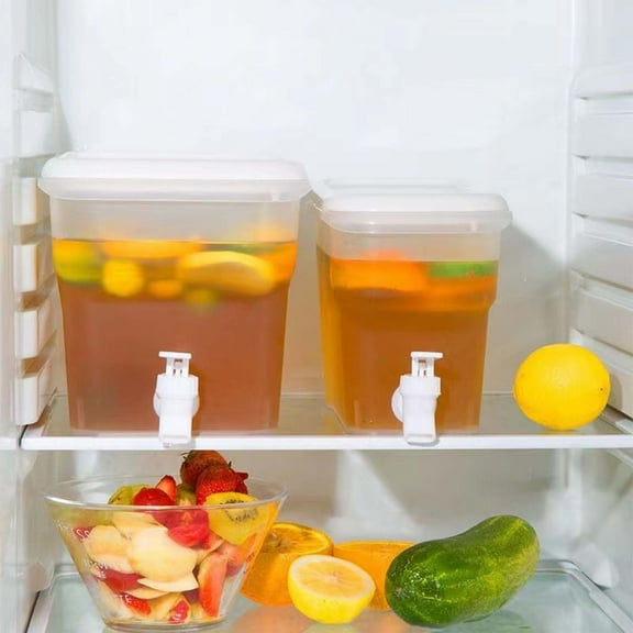 Darzheoy Drink Dispenser for Fridge, Beverage Liquid Drink Container for Party, 3.5L, Cold Water Pitcher Lemonade Stand Juice Jug with Spigot