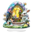 thumbnail image 1 of Darzheoy Easter Bunny Table Decoration Centerpiece, 2D Acrylic Eggs Rabbit Table Top Ornament, Easter Acrylic Rabbit Decor for Office Dining Room Party Supplies, 1 of 8