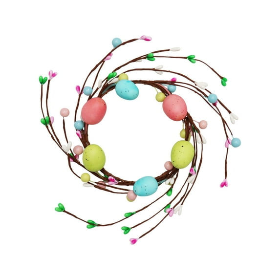Darzheoy Easter Garland Faux Spring Vine Egg Rattan for Mantle Artificial Easter Egg Garland with Colored Berry for Arch Home Easter Spring Holiday Parties Mantle Indoor Decor