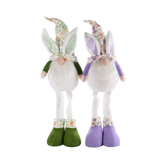 Darzheoy Easter Gnomes Decorations for Home, Easter Gnome Plush Easter Decor, Easter Decorations Standing Gnomes with Bunny Ears, Colorful Plush Bunny Gnomes Decorations (Green)
