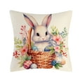 thumbnail image 1 of Darzheoy Easter Pillow Covers 18x18 Inch Bunny Easter Eggs Throw Pillow Covers Pillowcases Cotton Linen Cushion Covers for Couch Sofa Bedroom Holiday, 1 of 6