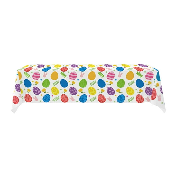 Darzheoy Easter Tablecloth, Easter Colorful Eggs Tablecloth,108 x 54 inch Disposable Rectangle Easter Tablecloth, Easter Decorations for Picnic Kitchen Dining Easter Party Supplies