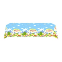Darzheoy Easter Tablecloth, Easter Colorful Eggs Tablecloth,108 x 54 inch Disposable Rectangle Easter Tablecloth, Easter Decorations for Picnic Kitchen Dining Easter Party Supplies