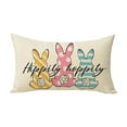 thumbnail image 1 of Darzheoy Easter Throw Pillow Cover, 12 x 20 Inch Rabbit Spring Flower Holiday Party Cushion Case Decoration for Sofa Couch, 1 of 8