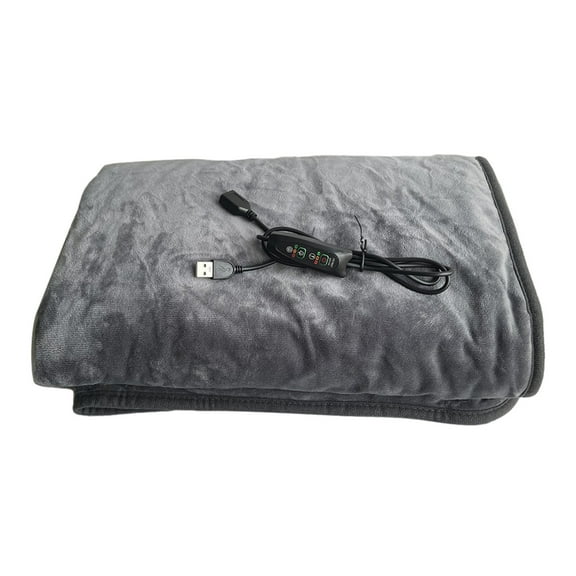 Darzheoy Electric Heated Blanket 30" x 59" Breathable Warm Flannel Heated Blanket with 3 Heating Levels, Washable, for Sofa and Bed, Dark Grey